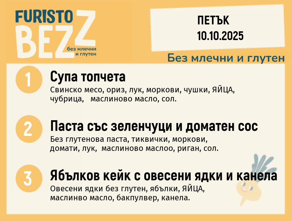 Меню без млечни и глутен 10.10 200гр. 