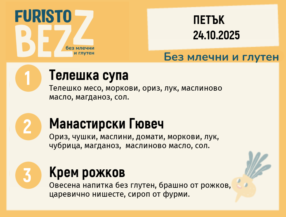 Меню без млечни и глутен 24.10  200гр.