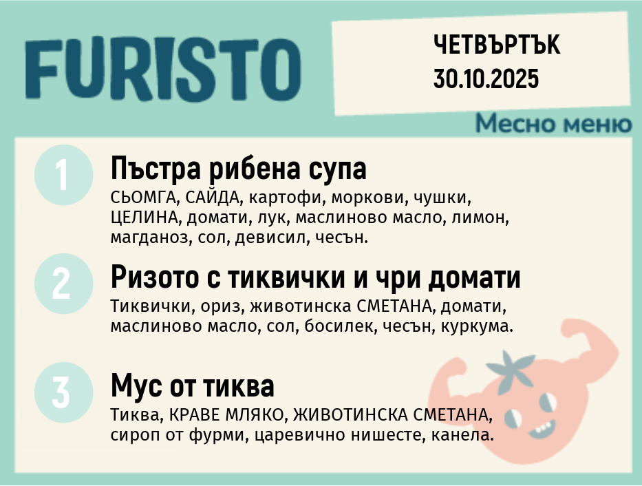 Меню 30.10 месно 200гр. 
