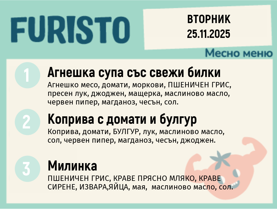 Меню 25.11 месно 200гр. 