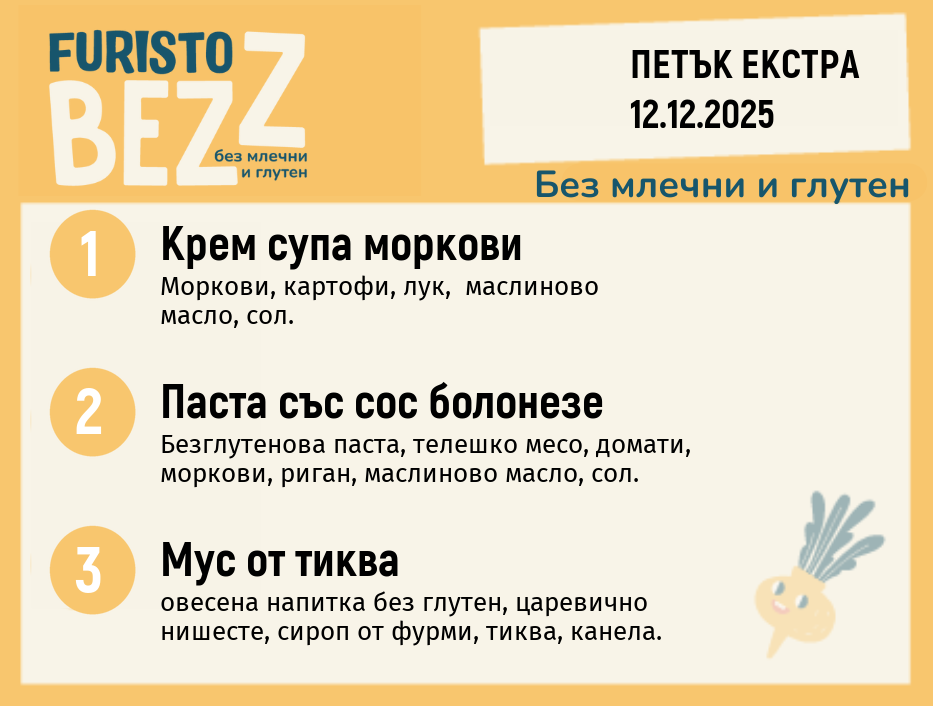 Меню без млечни и глутен Екстра 12.12 200гр.