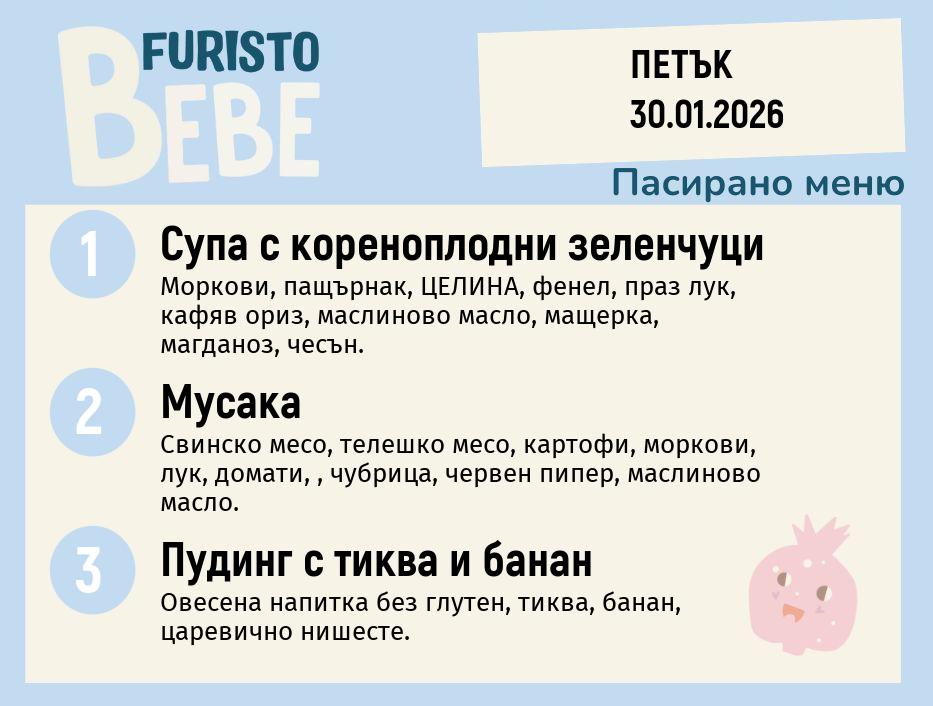 Меню 30.01 Bebe 200гр.