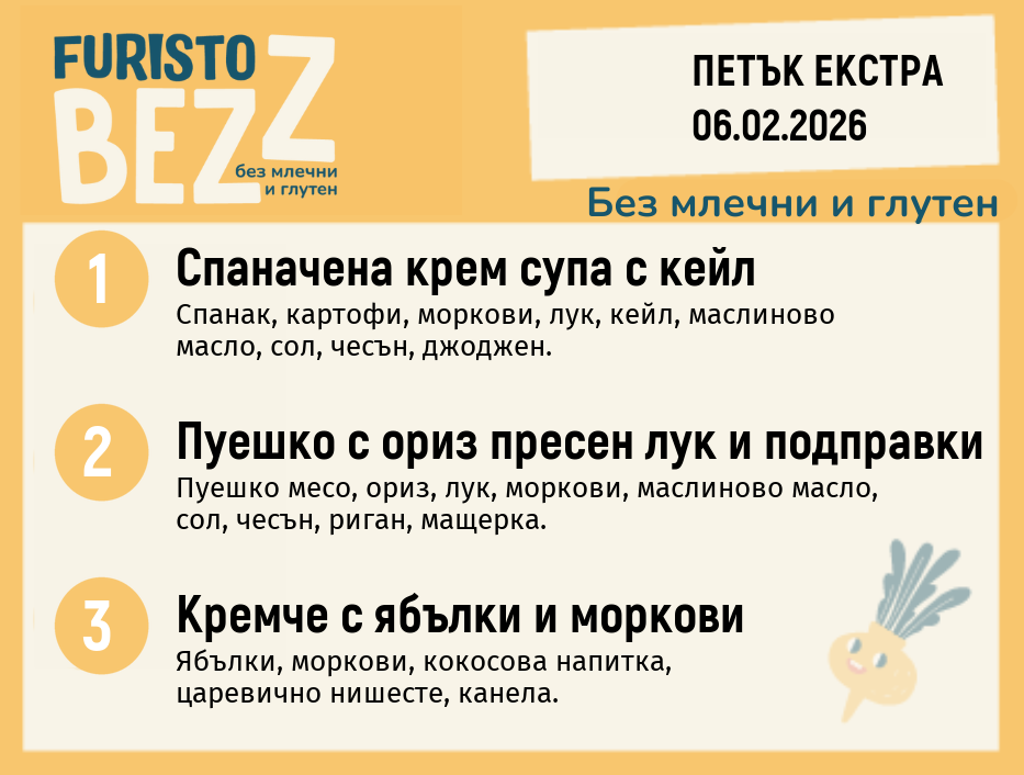 Меню без млечни и глутен Екстра 06.02  200гр.