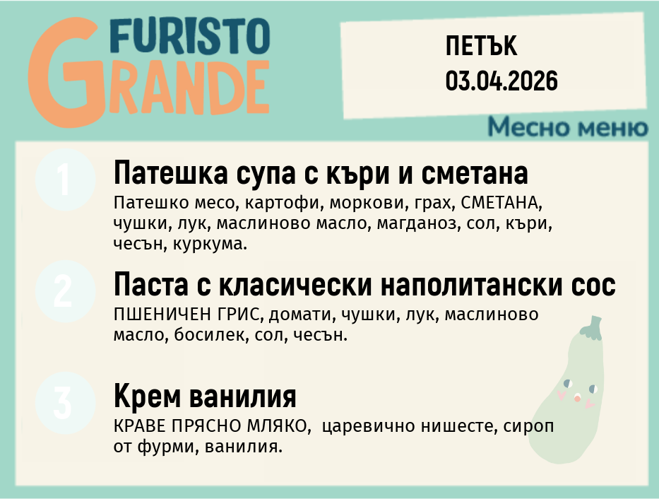 Меню 03.04 месно 300гр. 