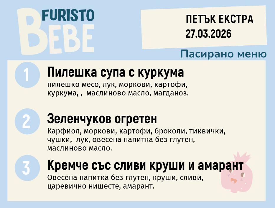 Меню 27.03 Екстра Bebe 200гр.