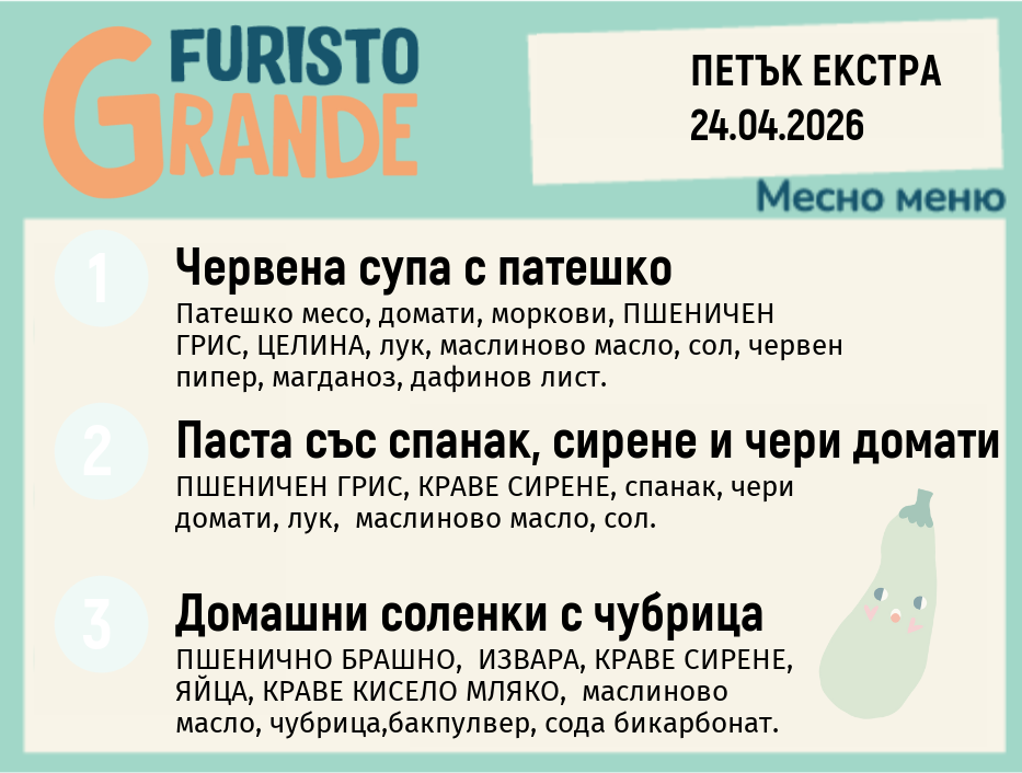Меню 24.04 Екстра месно 300гр.
