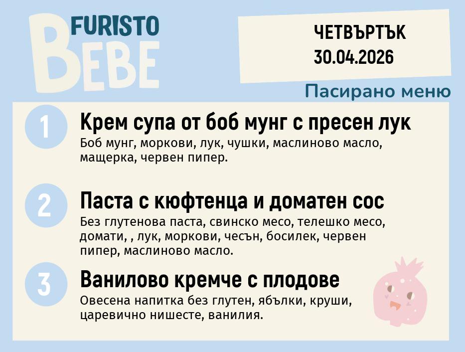 Меню 30.04 Bebe 200гр.